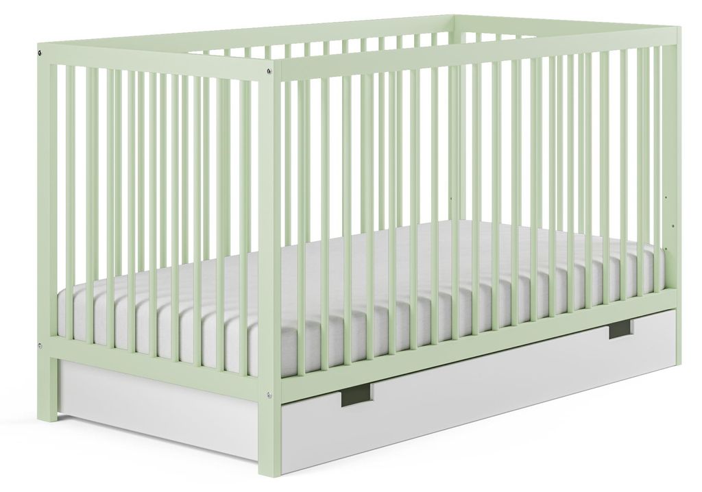 Babybett mit Schublade und Matratze Kinderbett Gitterbett Produktbild 