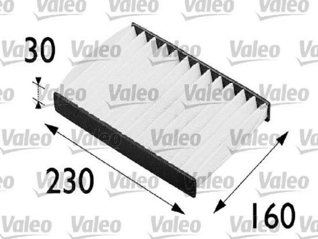 Valeo Service 698255, Schwarz, Weiß, Weiß, 92%, Dacia, Nissan, Renault, 160 mm, 230 mm