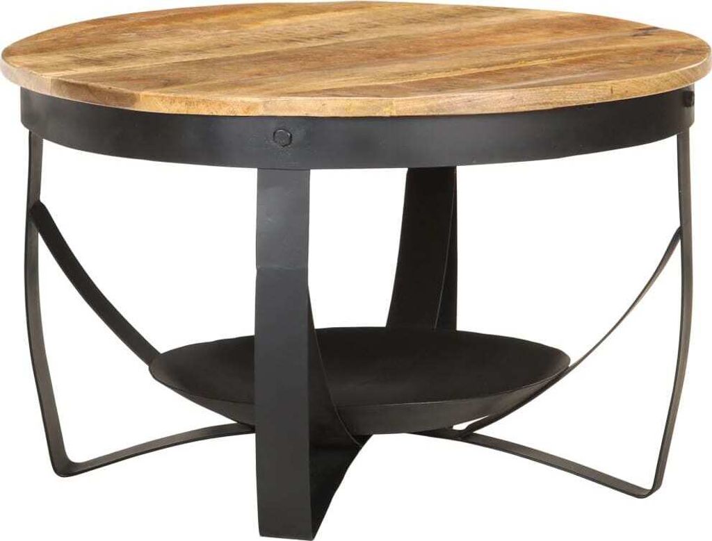 Maison Exclusive - Couchtisch Ø68x43 cm Raues Mangoholz