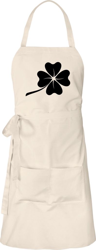 Huuraa Schürze Kleeblatt Silhouette Natur mit Taschen Baumwolle Kochschürze Geschenkidee