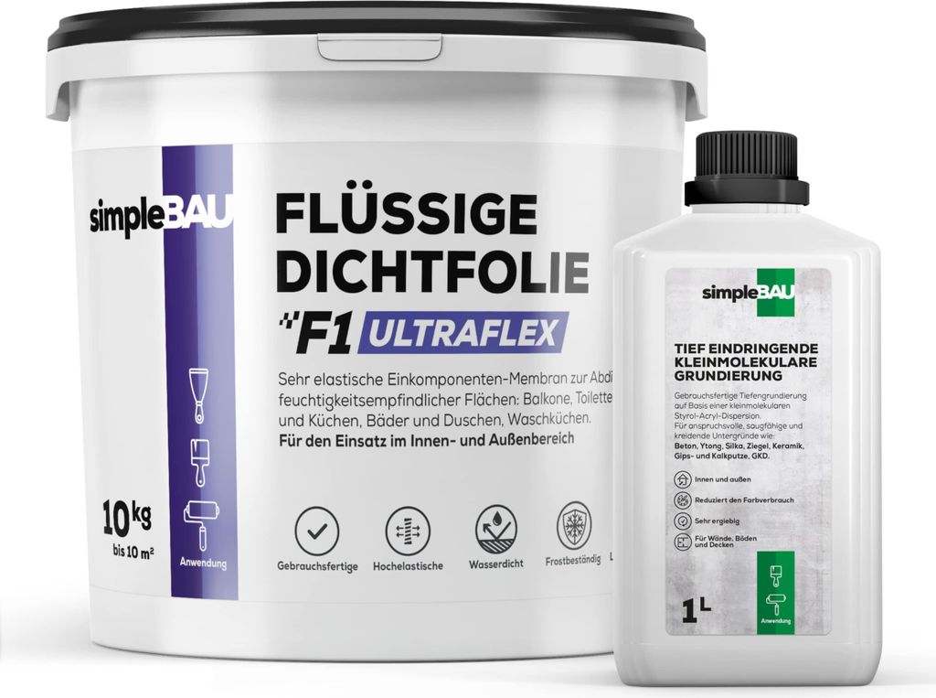 SimpleBau Flüssigfolie Dichtfolie F1 Ultraflex 10 KG, Produktbild 