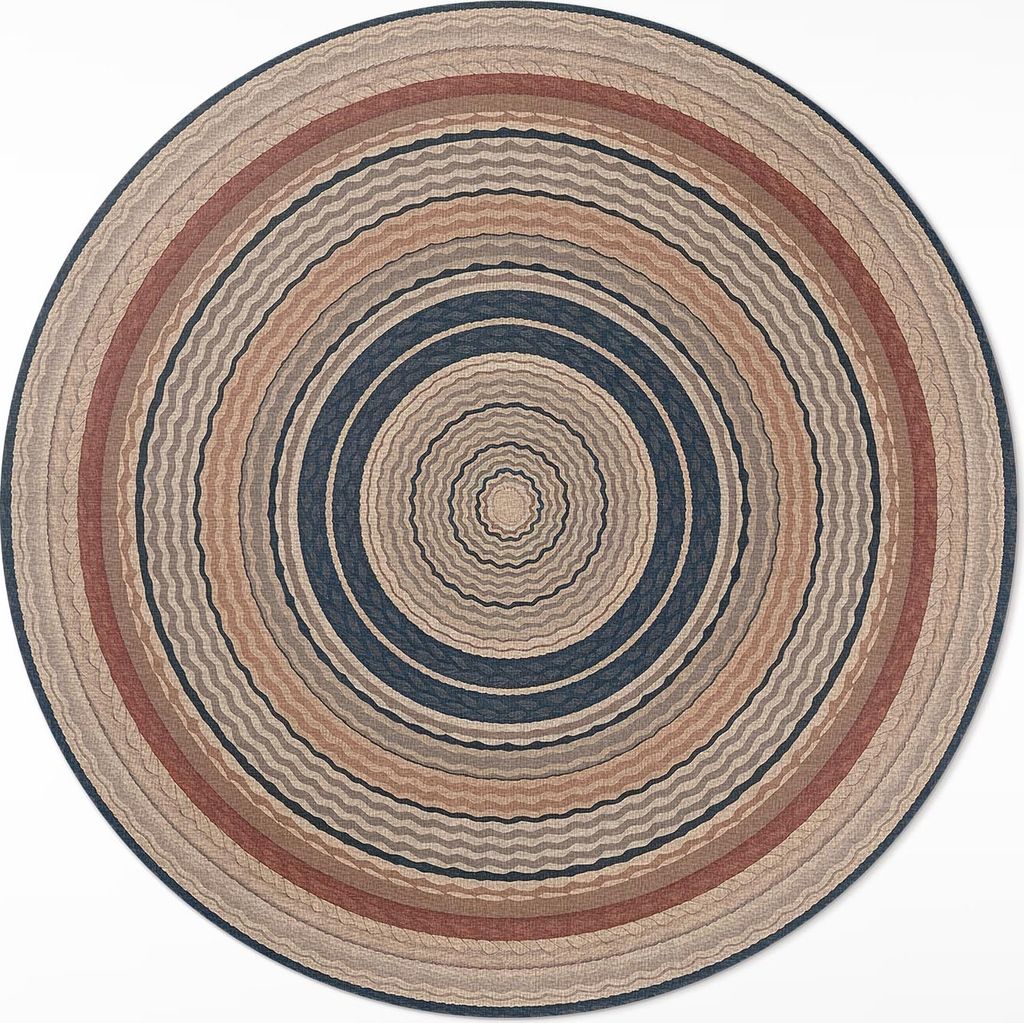 Geflecht in warmen Tönen– Vinylteppich – Indoor Teppich – Flur – Pflegeleicht – Runder Teppich – PVC Teppich – Outdoor Teppich – P...