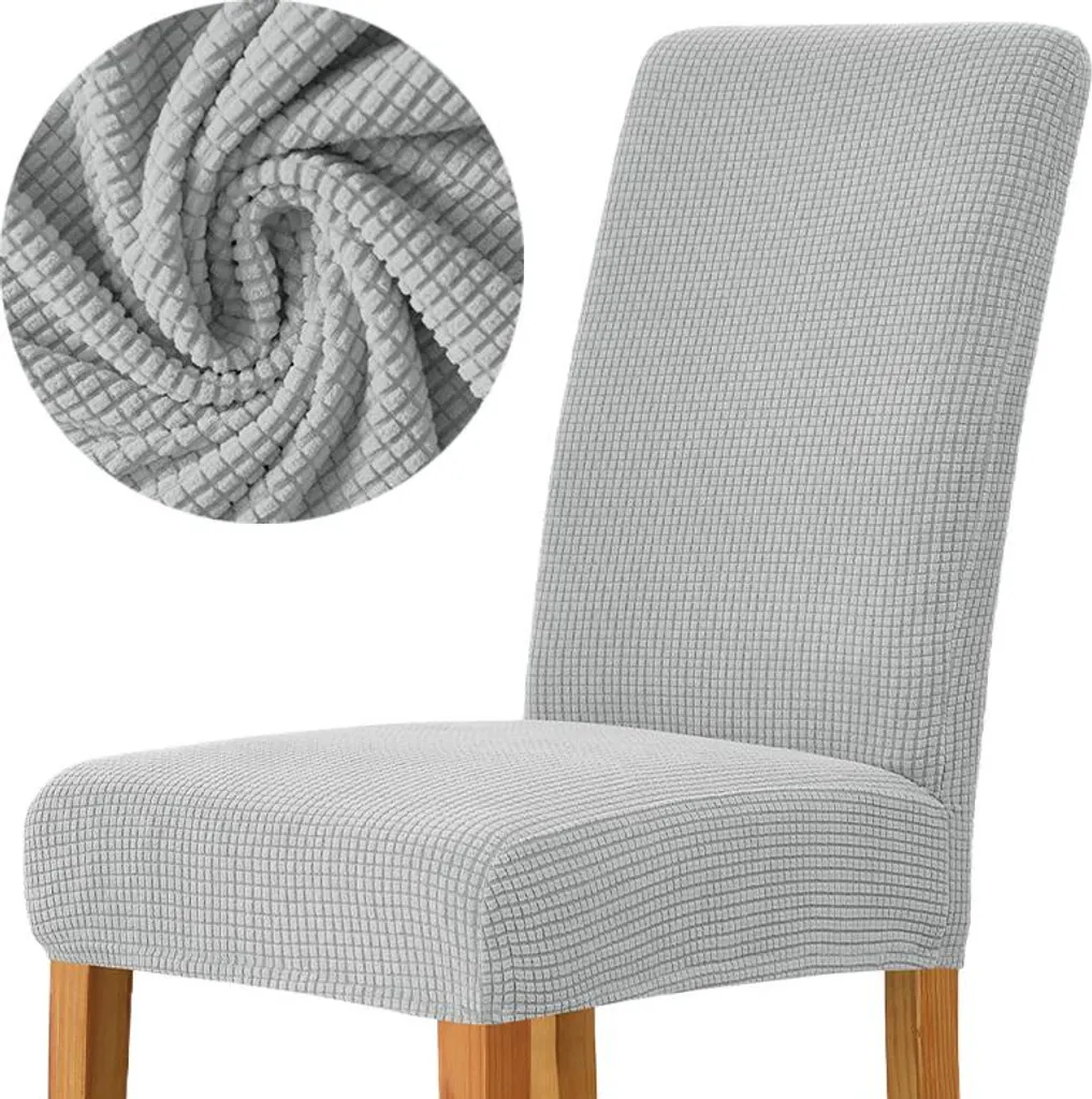 Coprisedia Grigio Chiaro Scacchiera: Tessuto Spesso Jacquard Premium