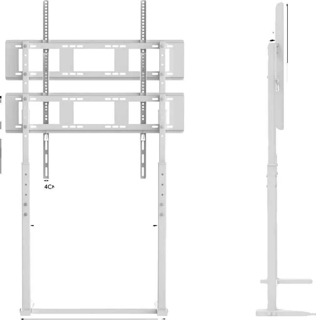 Supporto TV da Terra con Ruote 32-85 Pollici | VESA 600x400 Bianco