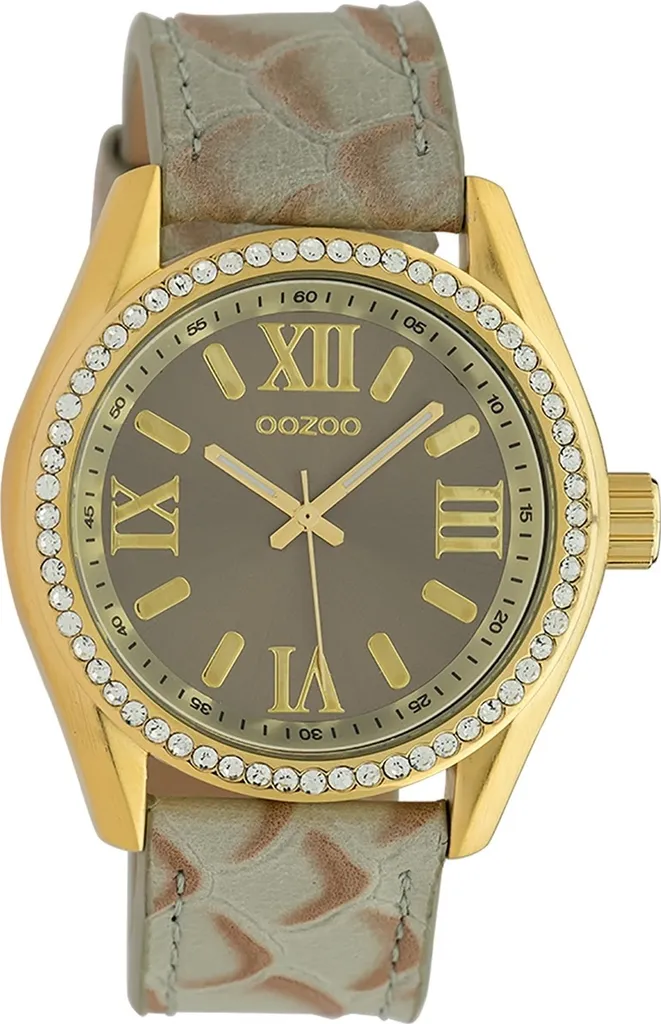 Oozoo orologio da polso grigio pelle marrone chiaro Orologi da donna analogici al quarzo UOC10272
