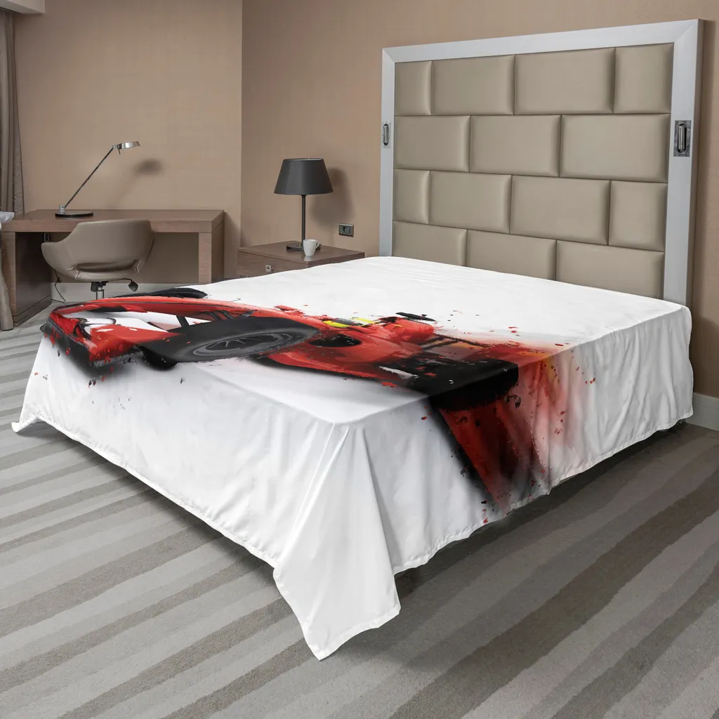 Lenzuolo Bambini F1 266x260 cm - Morbida Microfibra Turbo Rosso Nero