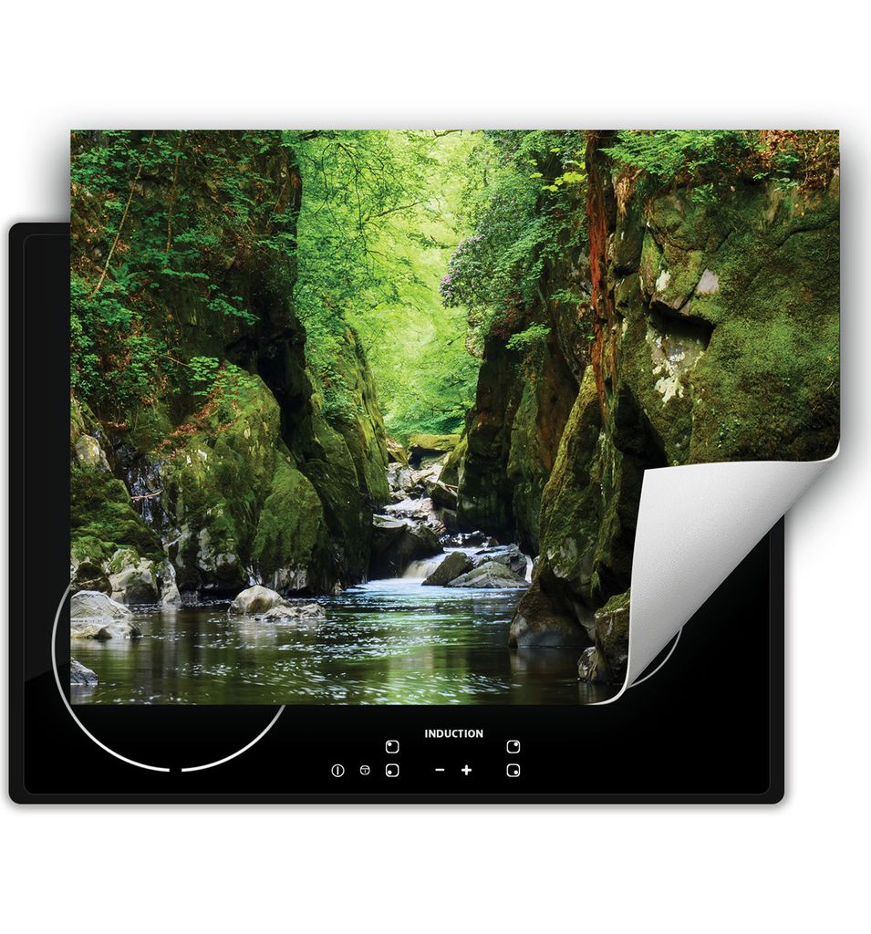 DarHaus Herdabdeckplatte 70x52 cm Anti Rutsch Matte Aufrollbar, grün - Fluss