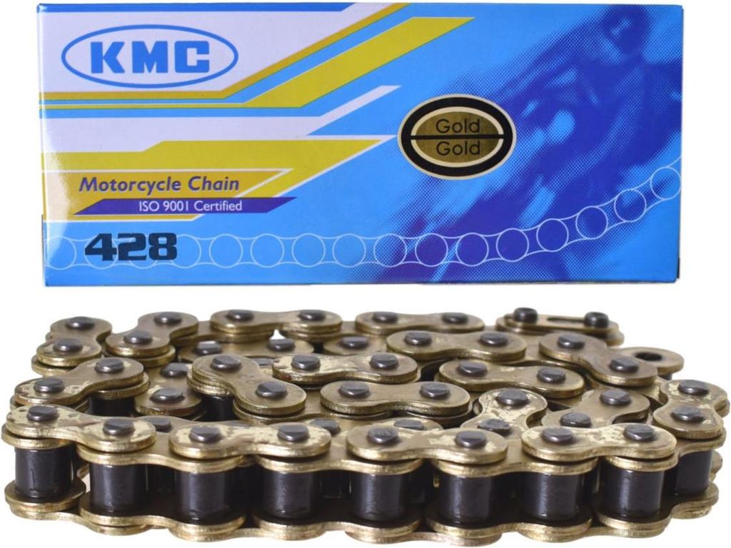 KMC Kette 428 gold, ISO 9001, 52-80 Glieder, inkl. Kettenschloss, Anzahl Glieder:60 Glieder