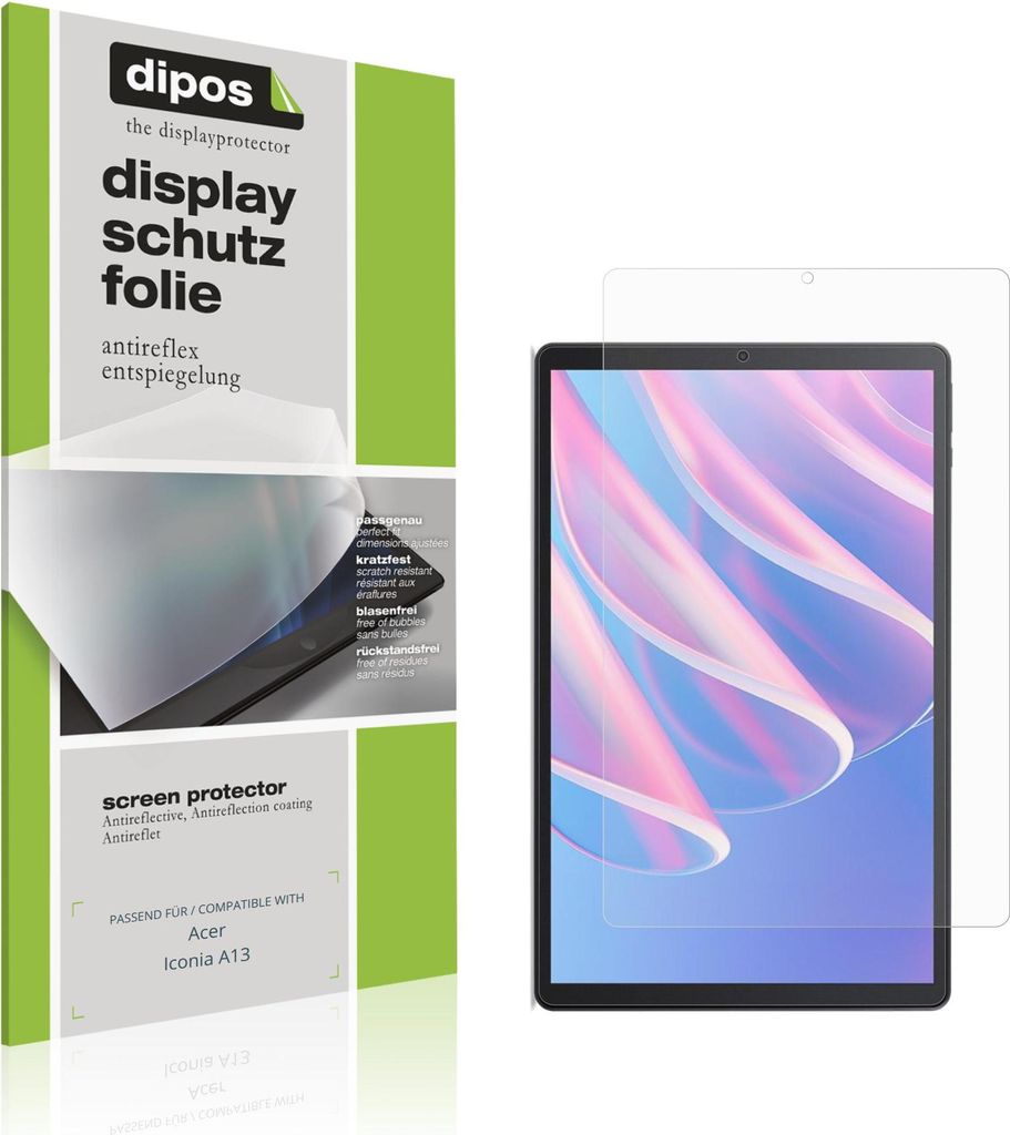 2x Schutzfolie für Acer Iconia A13 matt Displayschutzfolie Folie Display Schutz dipos