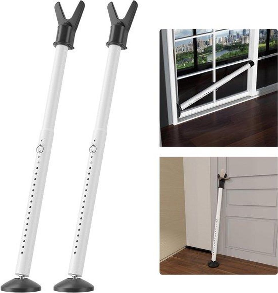 2er Set Stahl Schlossbar – Verstelbar – Für Eingangstür, Schiebetür, Fenster, Terrassentür – Wohnungen, Häuser und Hotels