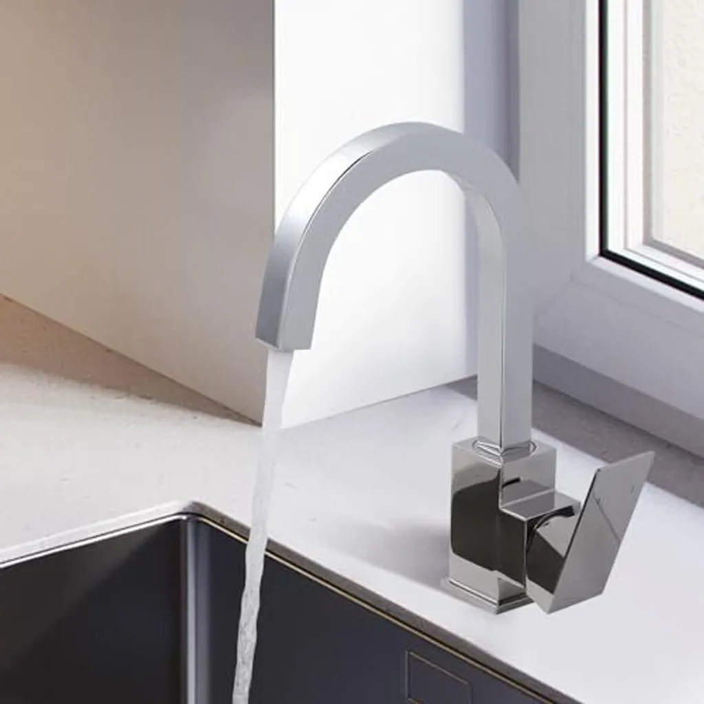 Miscelatore Cucina 360° Acciaio Inox Cromo - Design Moderno Alta Pressione