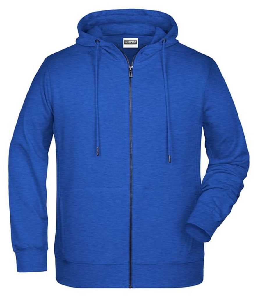 James and Nicholson - Hoodie mit durchgehendem Reißverschluss für Herren LT5897 (5XL) (Königsblau meliert)