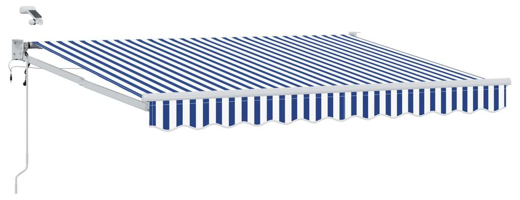 Elektrische ausziehbare Markise - VIDAXL - Markisenbespannung - Blau und Weiß 3,5 x 2,5 m