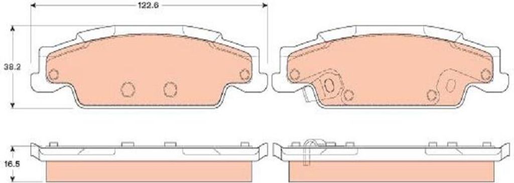 TRW Bremsbeläge Satz Hinten für CADILLAC CTS GMX320 GDB4453 Produktbild 