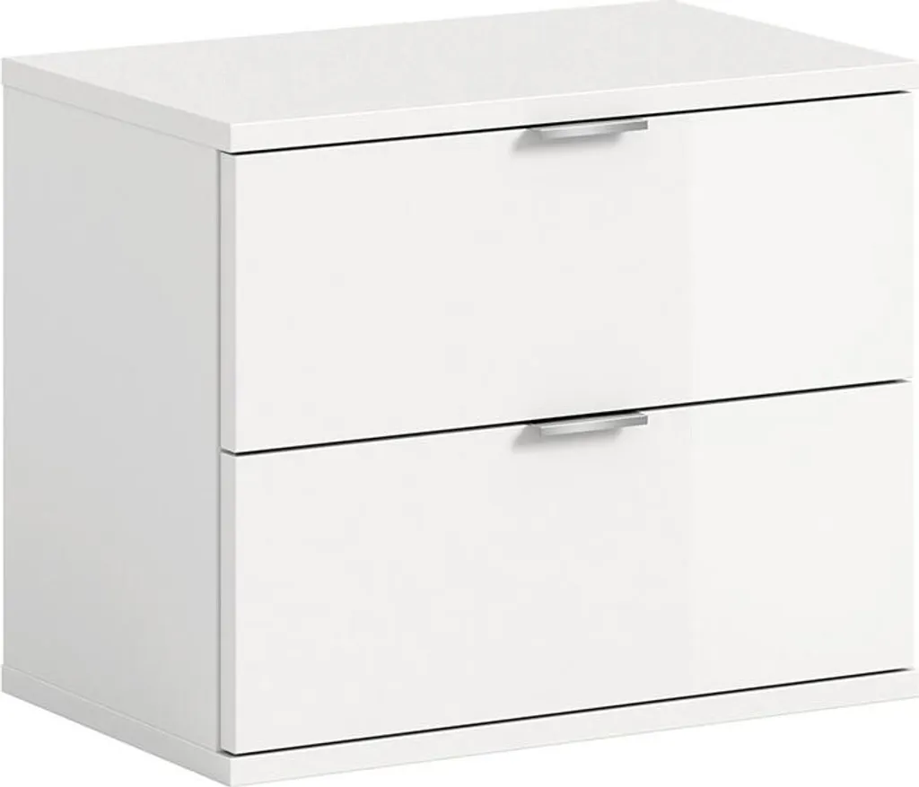 Banc de Rangement Chaussures Blanc Laqué avec 2 Tiroirs pour Entrée Chic