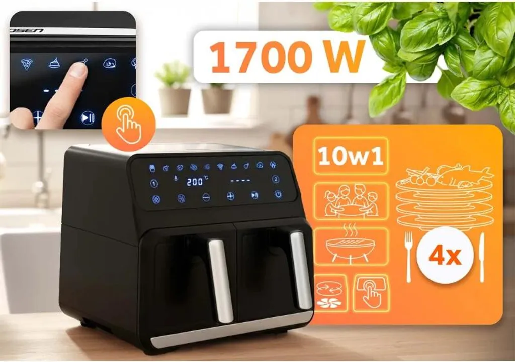 Recensione Berdsen BD-653: Friggitrice Aria Calda 1700W Doppia Area - 7