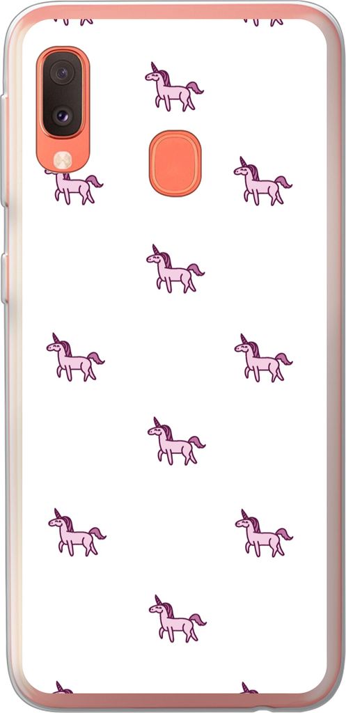 MuchoWow Handyhülle Schutzhülle Hülle für Telefoonhoesje Samsung Galaxy A20e Mädchen - Einhorn - Rosa - Muster - Mädchen - Kind - Kinder Si...