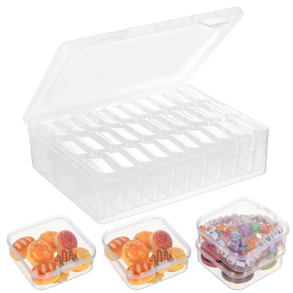Sortierboxen für Kleinteile, transparente Sortierbox für Kleinteile mit 30 Fächern, Kunststoffschalen, Kunststoffbox für Kleinteile, kleine Auf...
