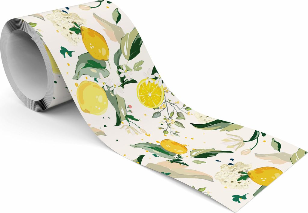 Muralo autoadesivo bordo carta da parati bordo limoni Immagine del prodotto 