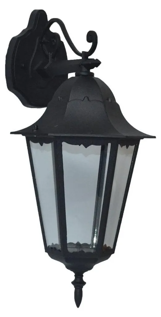 Lampe Murale Ermes Down Noire : Éclairage de Façade Étanche IP44 Moderne