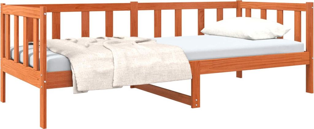 Bettrahmen Wachsbraun 90 x 190 cm Massives Kiefernholz