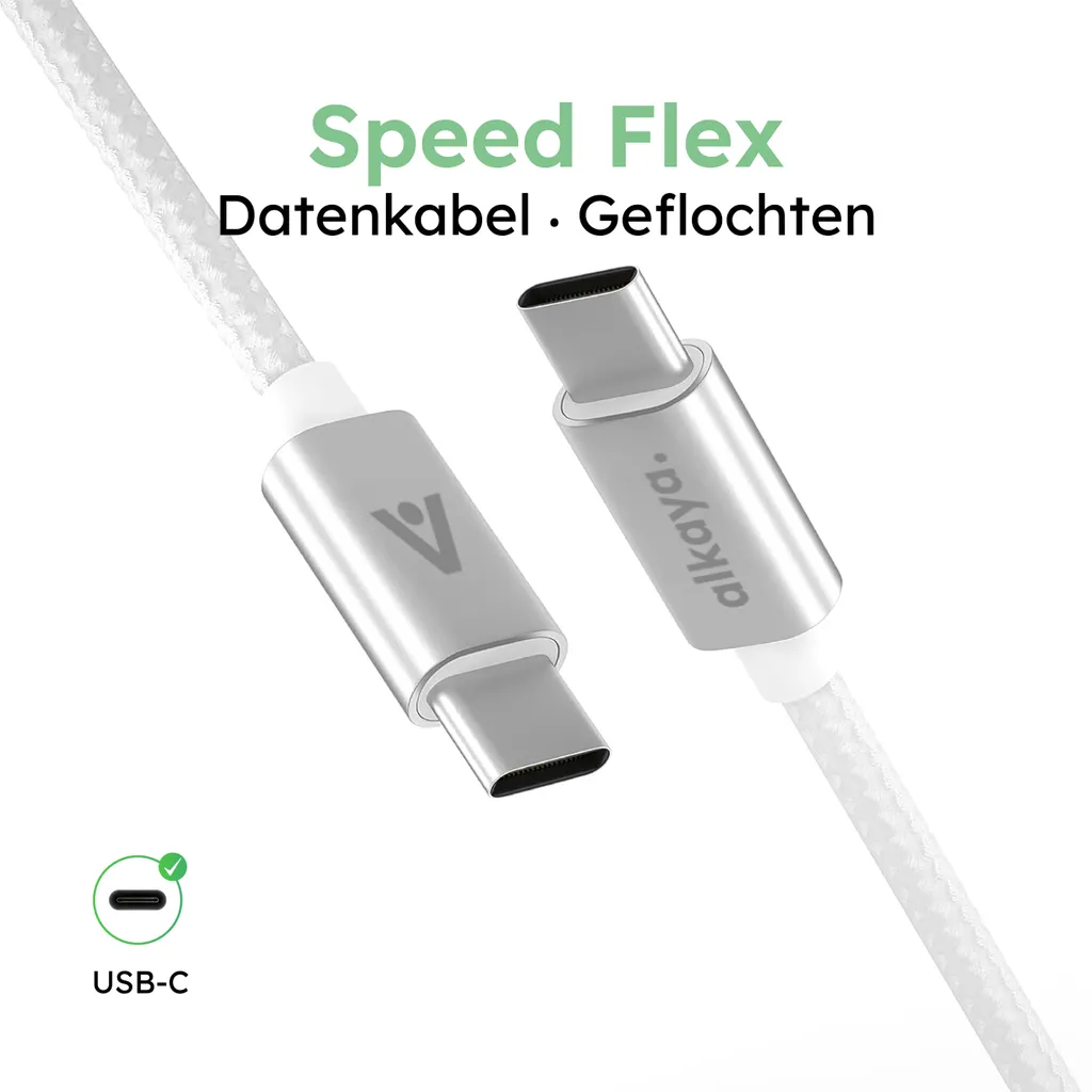 Alkaya Speed Flex: Cavo USB-C 2m 60W Robusto per Viaggiatori e Ufficio - 2