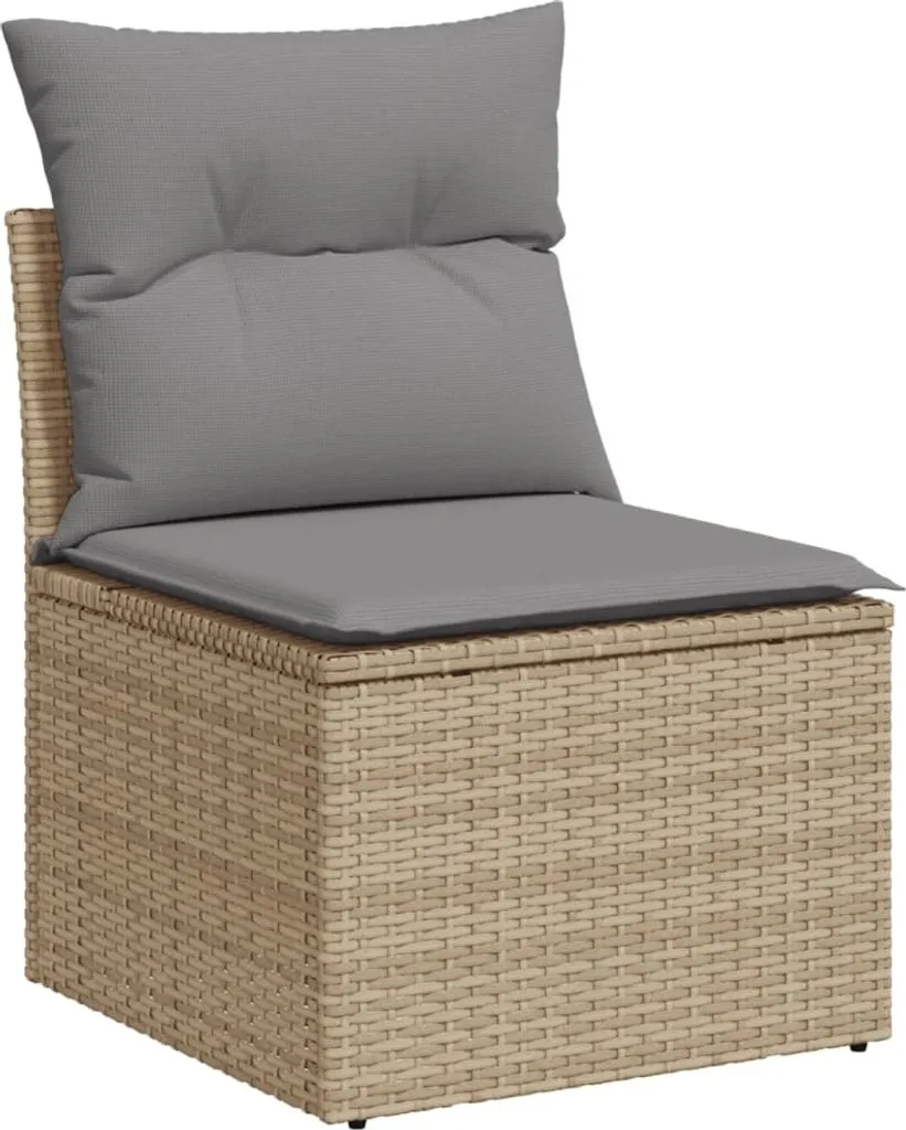 Poltrona da Giardino Beige: Poly Rattan ad Alta Densità con Cuscino