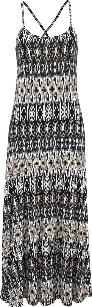 LASCANA Maxikleid schwarz-creme bedruckt Größe 36
