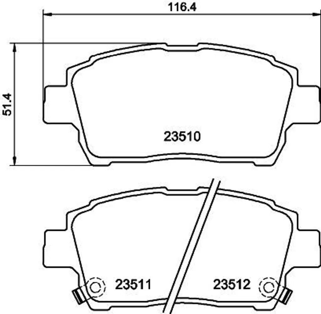 Plaquettes de frein HELLA 8DB 355 017-081 pour Toyota Yaris et Celica