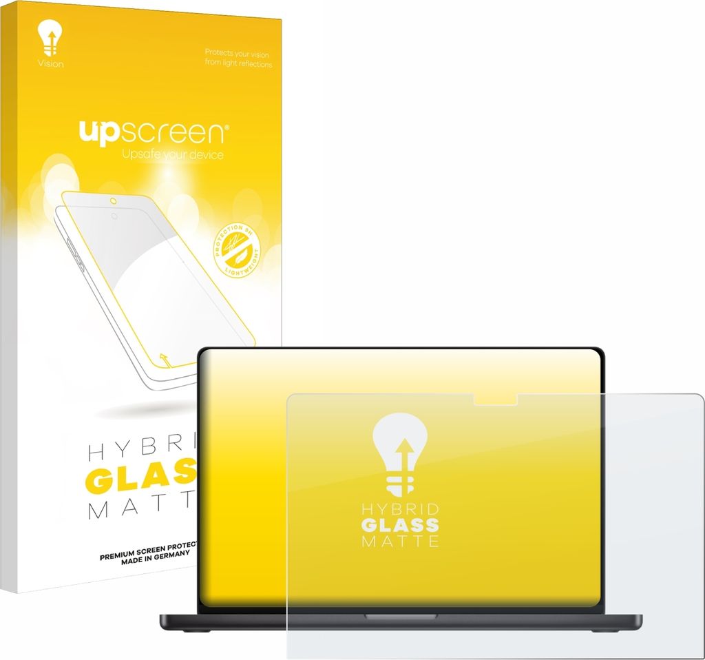 upscreen Entspiegelungs Schutzglas für Apple MacBook Pro 16" 2024 M4 Schutzfolie Panzer Folie Glas Display Schutz matt
