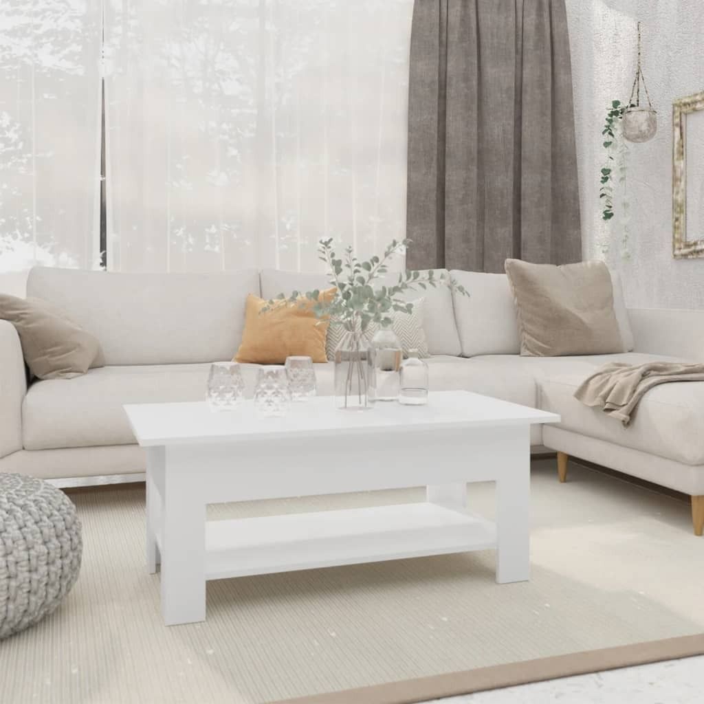 Maison Exclusive - Couchtisch Weiß 102x55x42 cm Holzwerkstoff