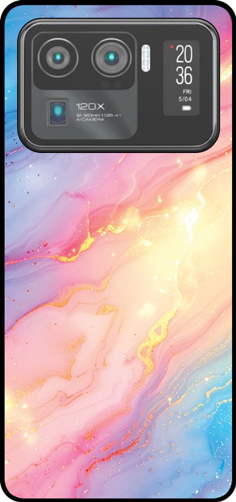 Smartphonica Telefon Fall geeignet für Xiaomi Mi 11 Ultra mit Regenbogen Glitter Marmor Print - TPU Backcover Fall Regenbogen Glitter Marmor Design