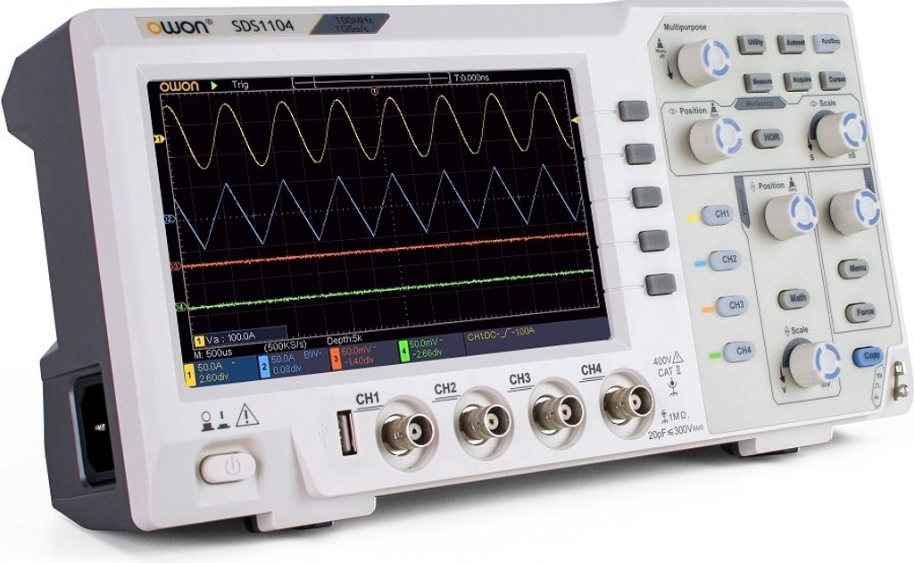 Osciloskop 100MHz šírka pásma, 4 kanály, vzorkovacia Obrázok produktu 1