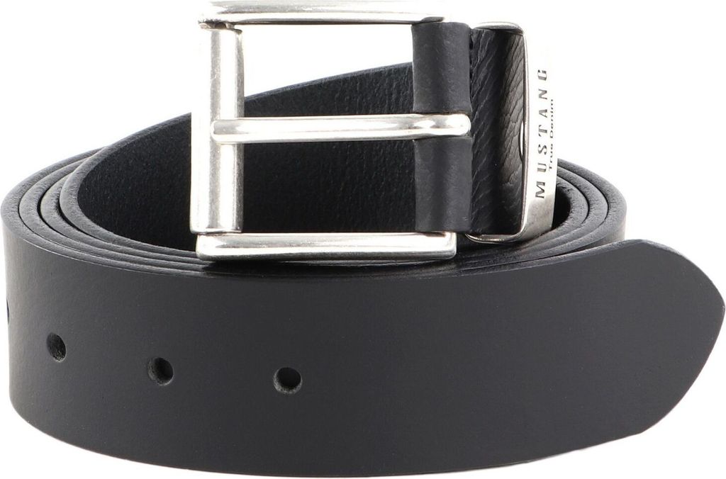 MUSTANG Leder Gürtel Leather Belt 40mm W120 Black schwarz