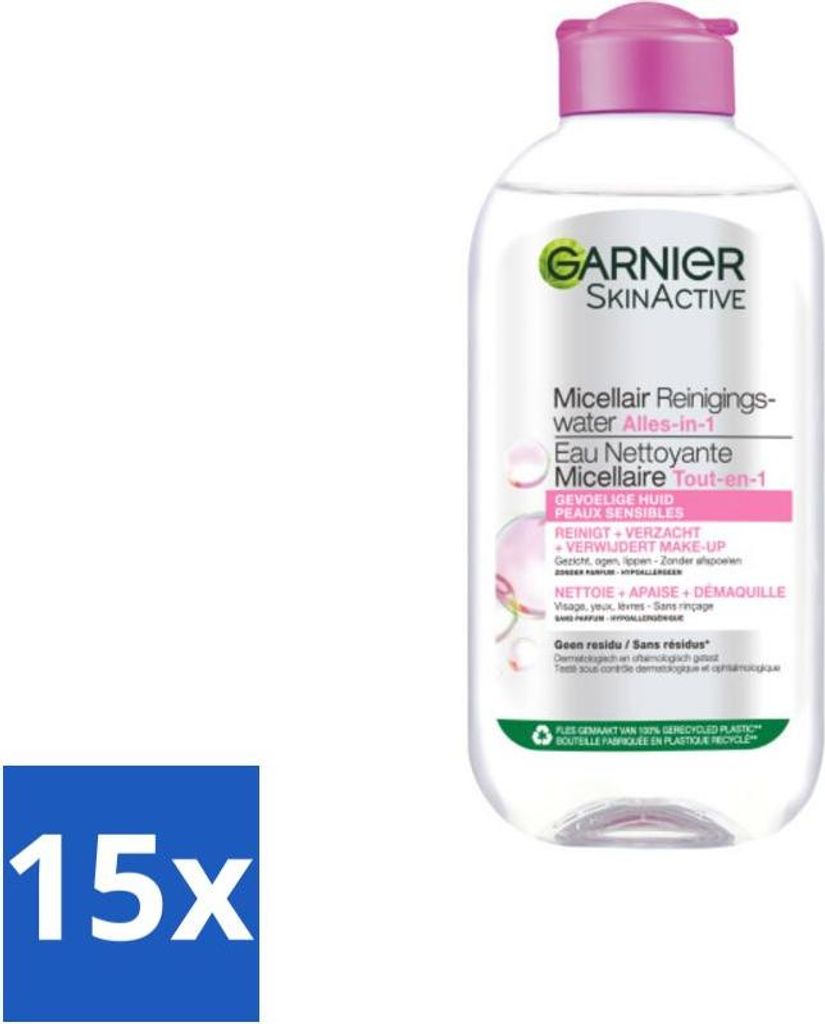 Garnier - SkinActive - Mizellenwasser - Empfindliche Haut - Gesichtsreinigung - 200 ml - Vorteilspack - 15 Stücke