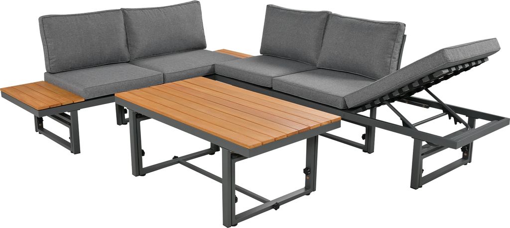 Flieks Gartenmöbel Set 7 personen, Verstellbar Gartensofa Produktbild 11