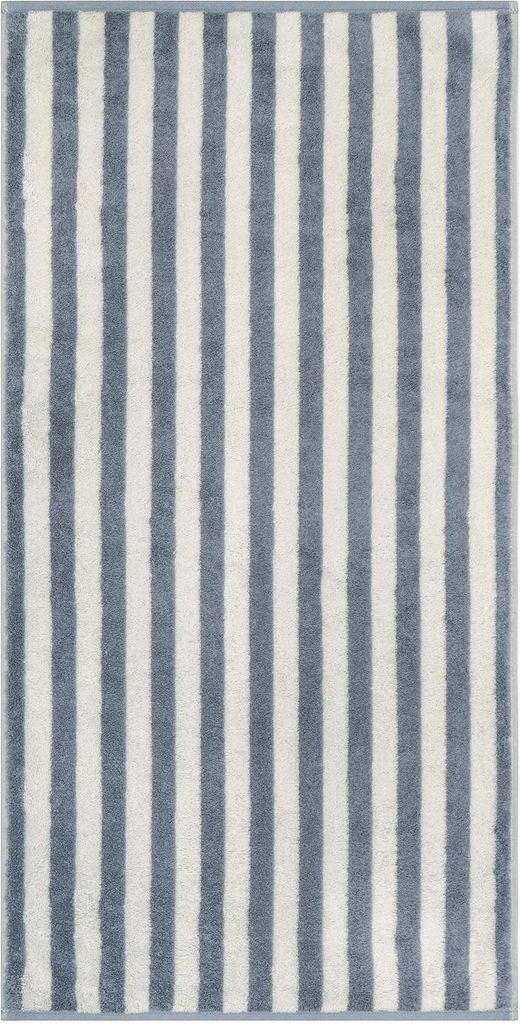 Handtuch - 50 x 100 cm - Blau - Weiß - Baumwolle - Streifenmuster