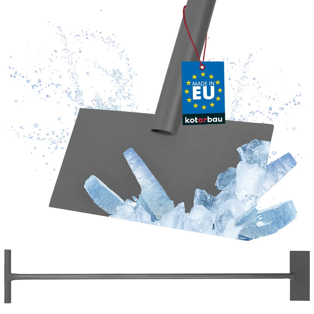 KOTARBAU® Spaccaghiaccio con manico in metallo Grigio Tritaghiaccio affilato per neve ghiaccio
