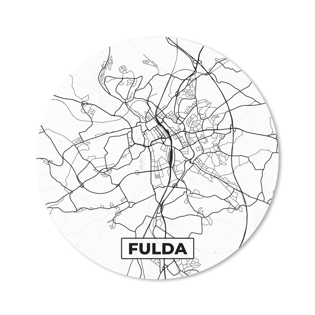 MuchoWow Mauspad Mousepad Stadtplan - Karte - Fulda 40x40 cm - Mousepads - Maus Mat - Pad - Mausunterlage - Schreibtisch Accessoires