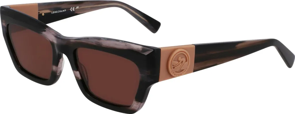 Lunettes de Soleil Longchamp LO763S Monture Noir Rayé Haut de Gamme