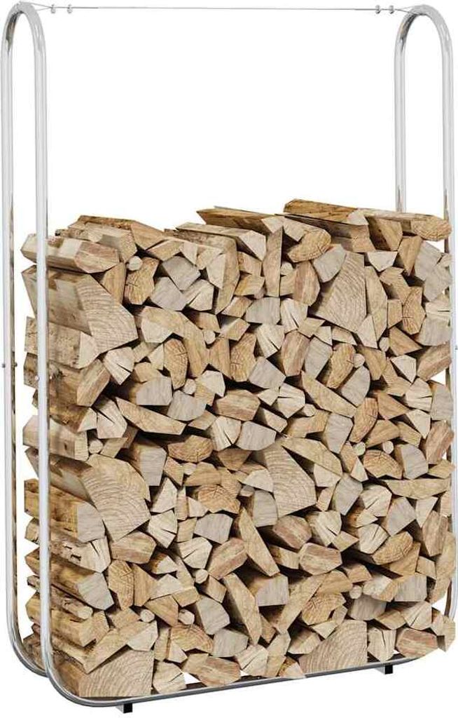 Möbel Brennholzregal mit Stahldraht 100x25x150 cm Verzinkter Stahl - Kaminholzregale"Design 2024" DE17032041