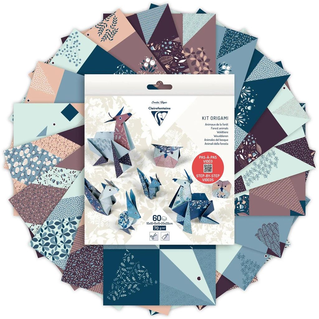 Clairefontaine Origami, 60Bl 3 Formate, Tiere Produktbild 