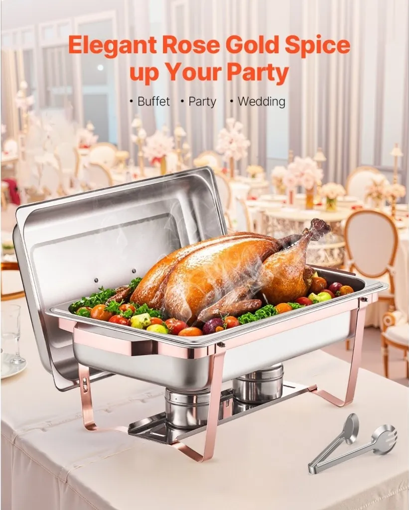 Chafing Dish pour Réceptions et Mariages - Set de 2 Chauffe-plats 7,5L