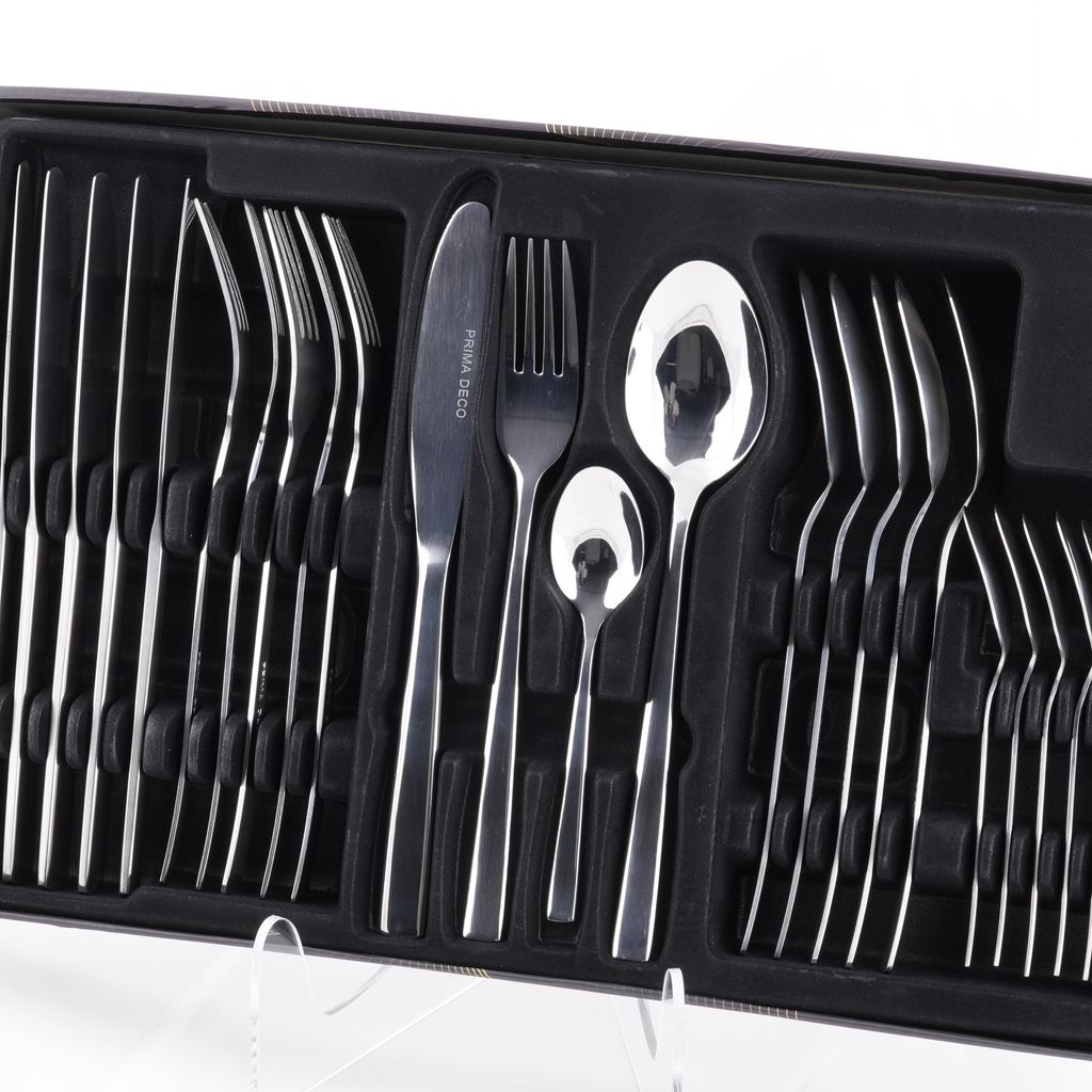 Besteck 24 Stück für 6 Personen, Besteckset mit Geschenkpaket, Messer / Gabel / Esslöffel / Teelöffel, Besteckset aus Edelstahl POLIERT