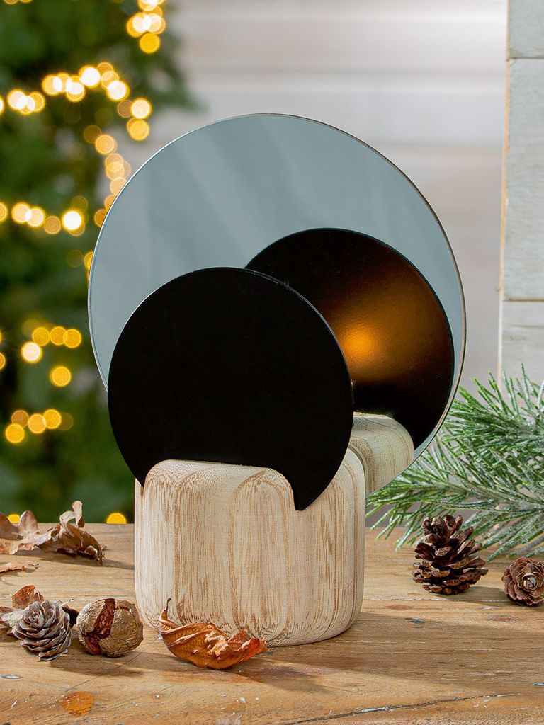 Gilde Teelichtleuchter "Round Mirror" 51914