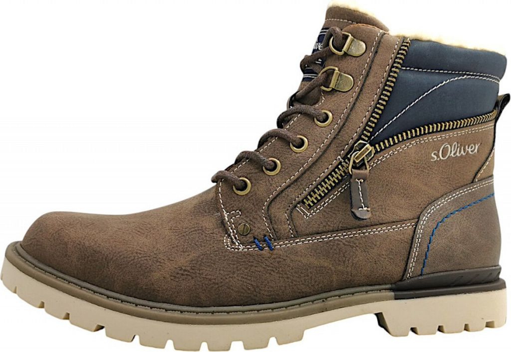 Scarpe da uomo s.Oliver, stivali stringati con fodera Immagine del prodotto 