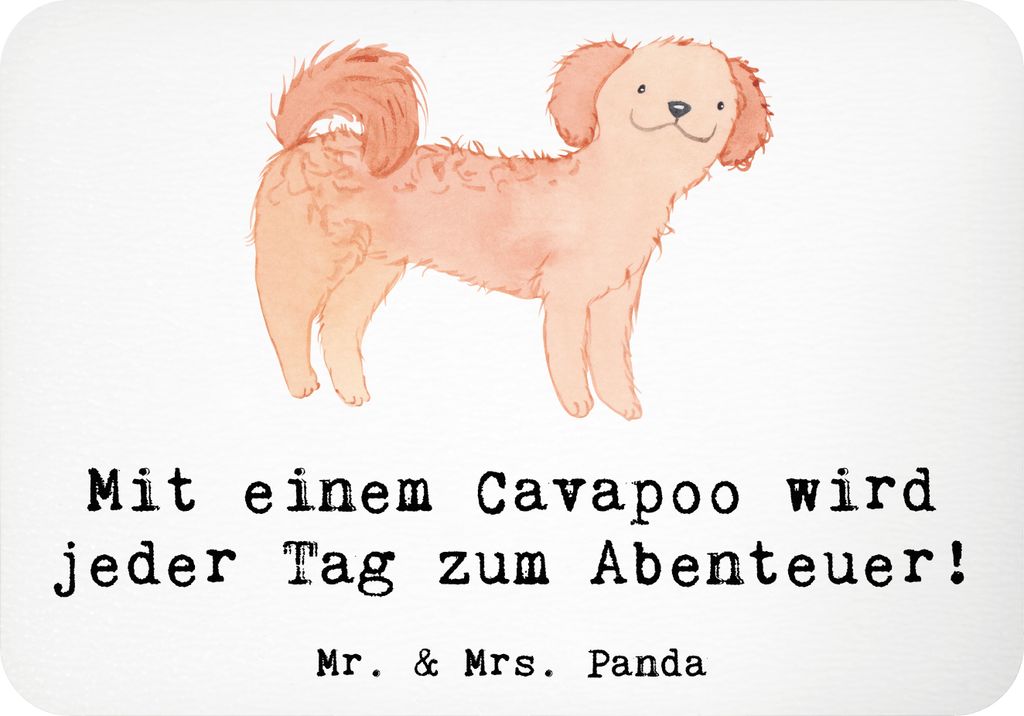 Mr. & Mrs. Panda magnet Cavapoo Abenteuer - Weiß - Geschenk, Notizhalter, zettelhalter, Hunderassen, Kühlschrankmagnet, treuer Freund, holzmagnet...