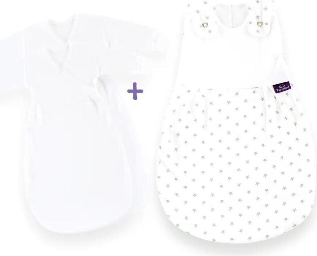 Träumeland Babyschlafsack LIEBMICH 3-teiliges Set Sternchen grau, Größe 56/62
