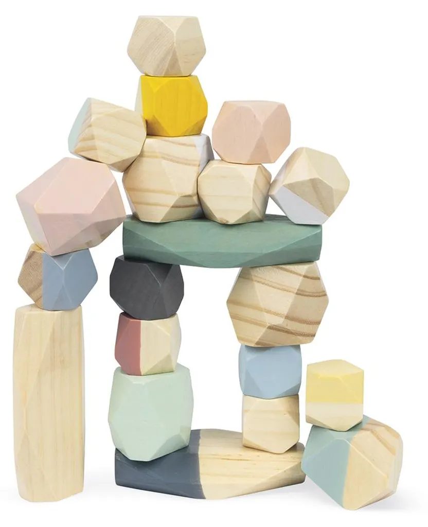 Janod Sweet Cocoon Briques empilables en bois pour éveil des enfants