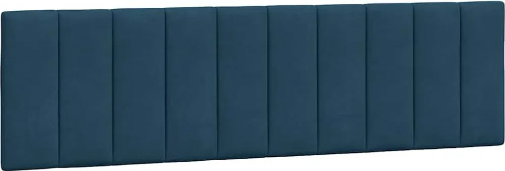 Coussin de soutien dorsal pour tête de lit 180 cm velours bleu Hanko